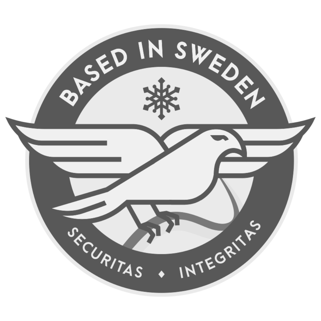 based in sweden logo gråskala
